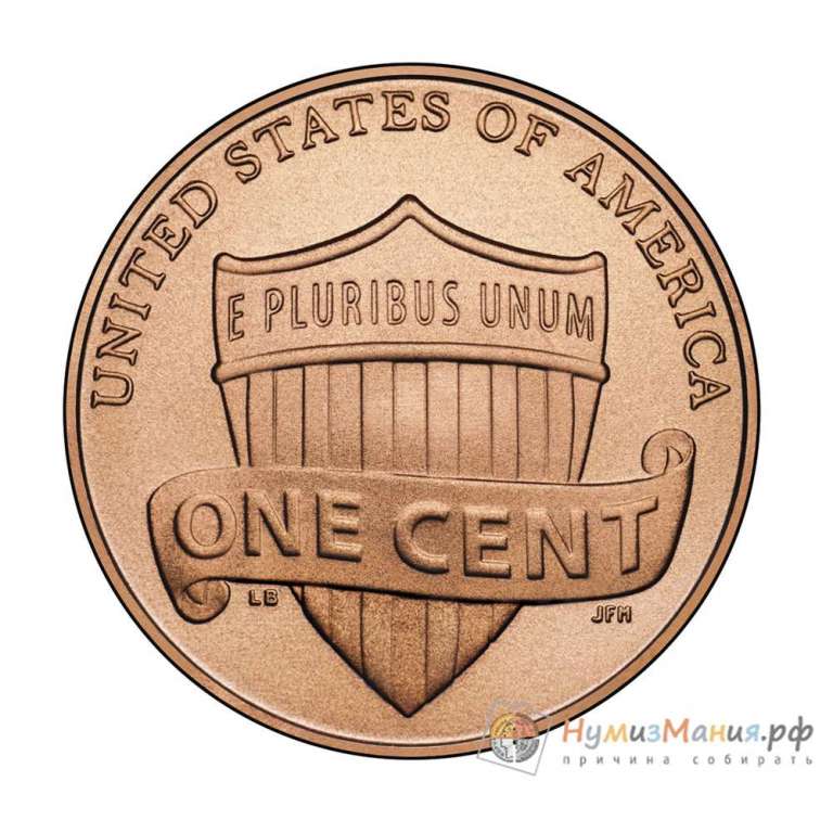 (2011d) Монета США 2011 год 1 цент   Авраам Линкольн, Щит Цинк, покрытый медью  UNC